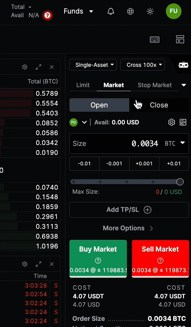 Wie man einen Handel auf BitMEX platziert image3