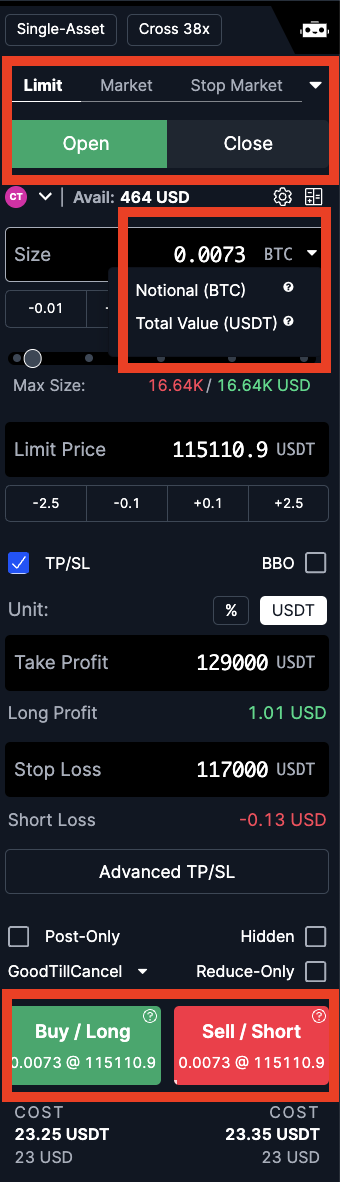 Wie man einen Handel auf BitMEX platziert image4 6