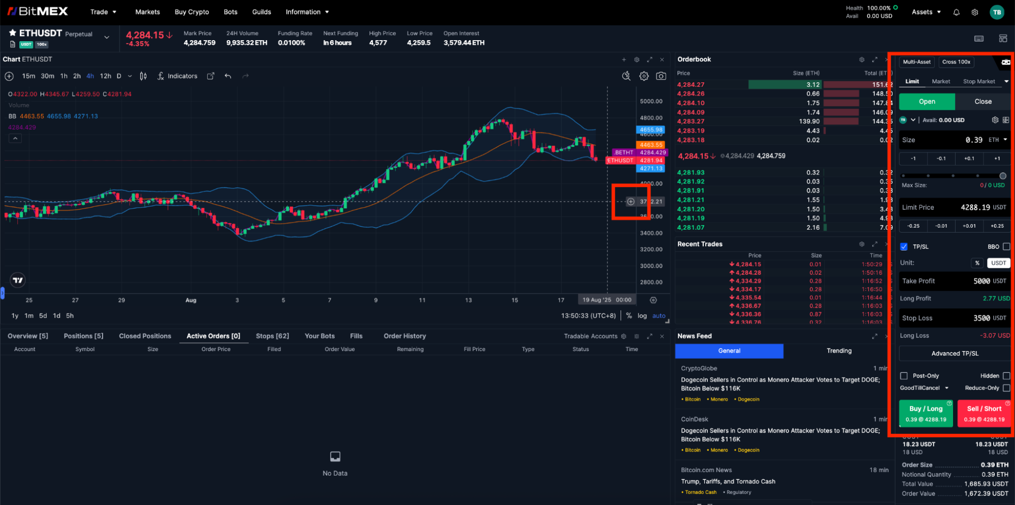 Wie man einen Handel auf BitMEX platziert image7 3